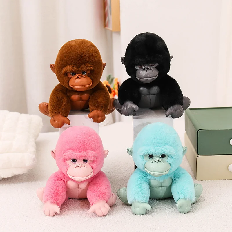 20/30cm Black Brown Pink Blue Gorilla Doll Gorilla Plush Toy Home Decor Kids Accompany Toys Birthday Xmas Gift