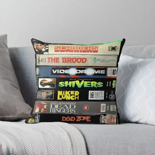 Cronenberg Vhs Collection  Printing Throw Pillow Cover Home Office Hotel Decorative Comfort Case Cushion Pillows Not Include