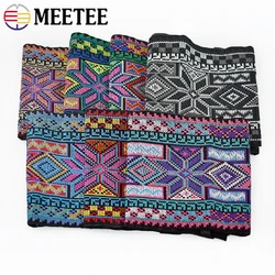 1Yard Meetee 24cm Embroidery Webbing Ethnic Style Nylon Ribbon Garment Handbag Woven Decor Strap Lace Band DIY Sewing Accessory