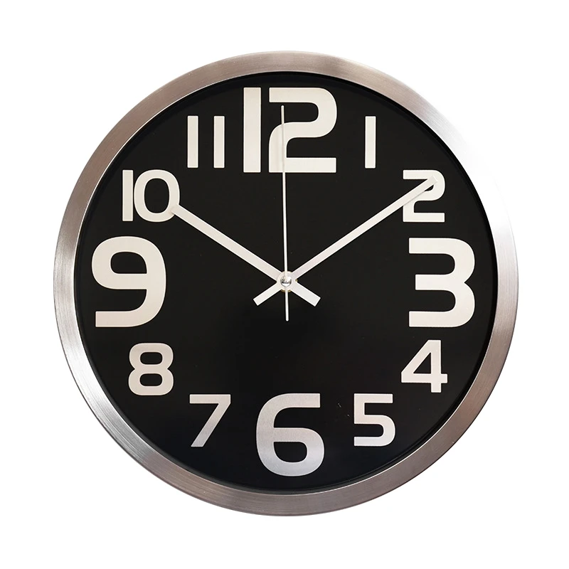 

Modern Wall Clock 12 Inch Metal Battery Operated Wall Clock Decoration For Bedroom, Office, Kitchen, Living Room