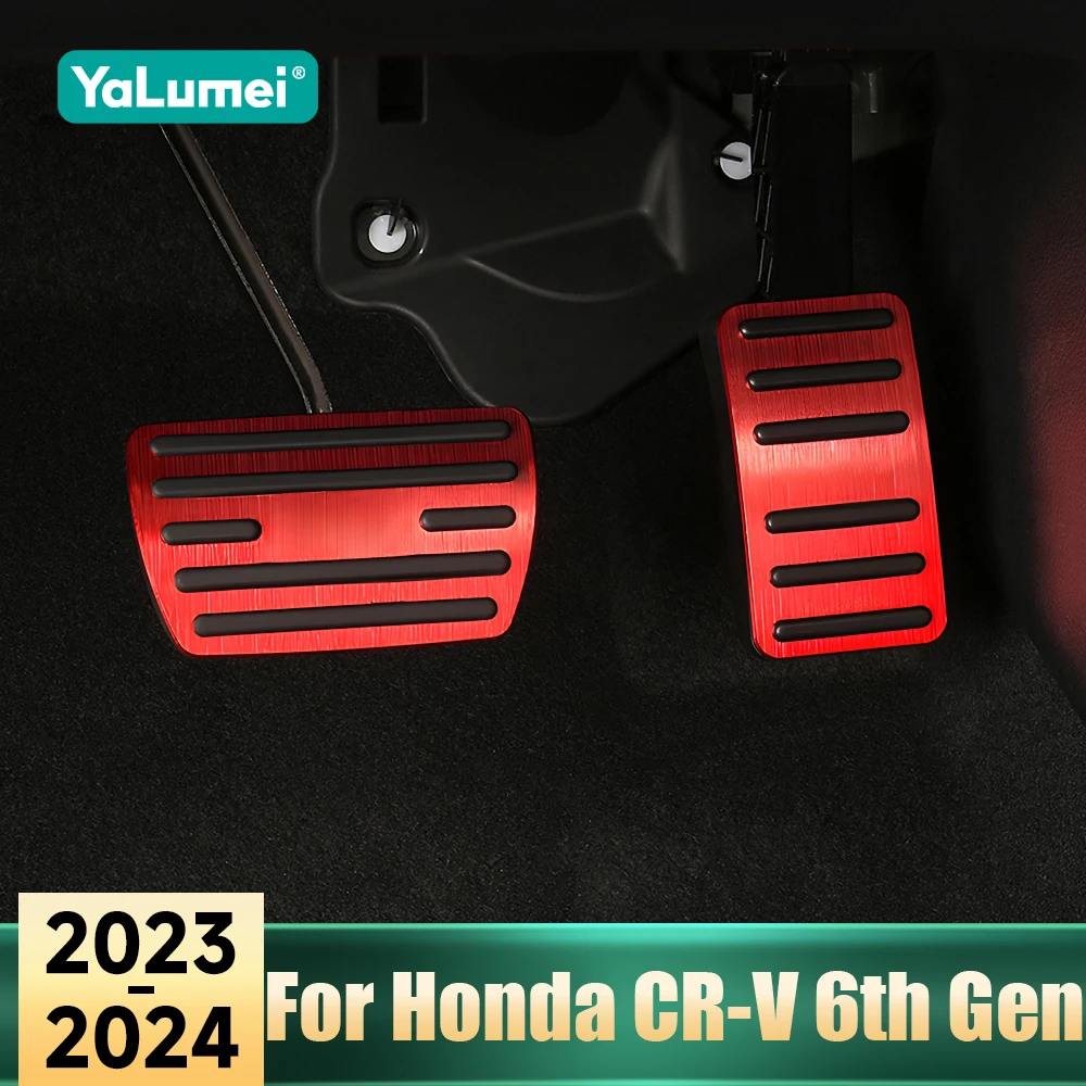 Für Honda CR-V CRV CR V 6th Gen 2023 2024 Auto Bremse Kraftstoff Gaspedal Fußstütze Pedal Abdeckung Nicht Slip pad Aluminium Zubehör