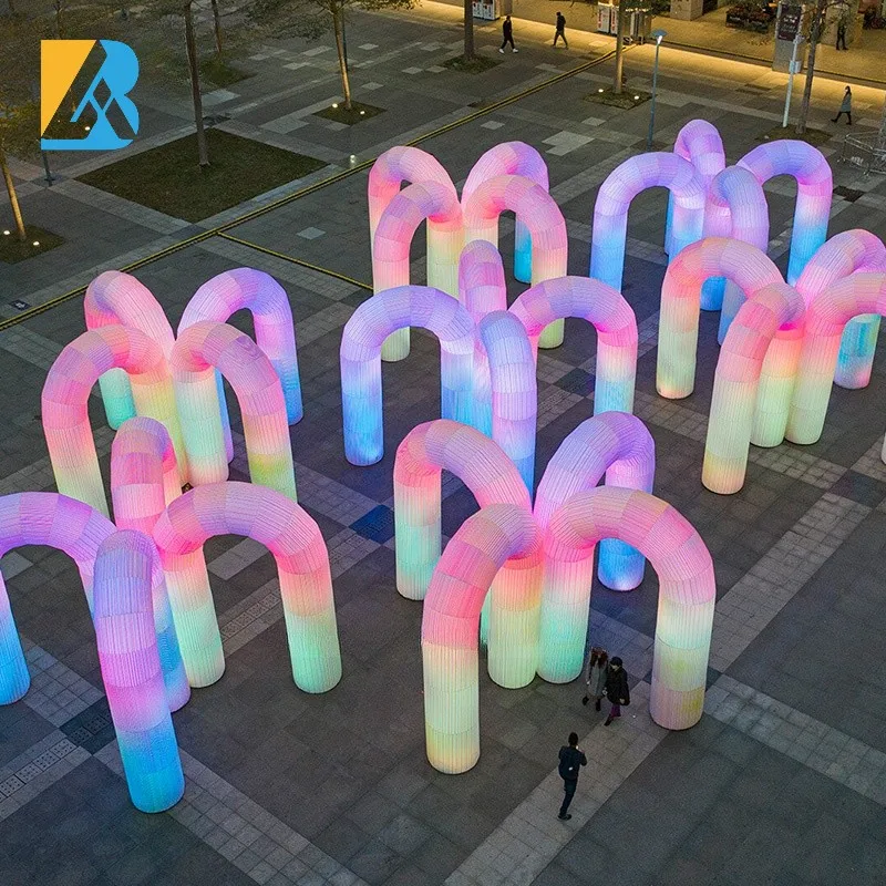 

Customized Square Decoration Giant LED Inflatable Arch for Glow in The Dark Party Decorations Toys