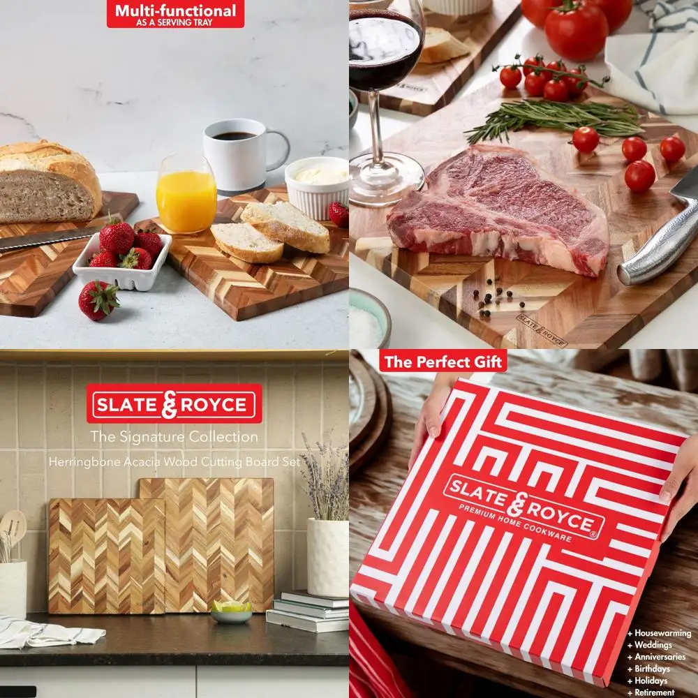 

Набор разделочных досок из дерева акации с узором «елочка», большие и маленькие квадратные доски, доски для полов премиум-класса, сервировочный поднос, подарок