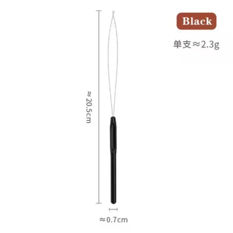 5/10 قطعة أداة خيوط عبر غرزة الخياطة الشعر التمديد تلمع شعر مستعار الكروشيه أداة مقبض بلاستيكي ملون #6