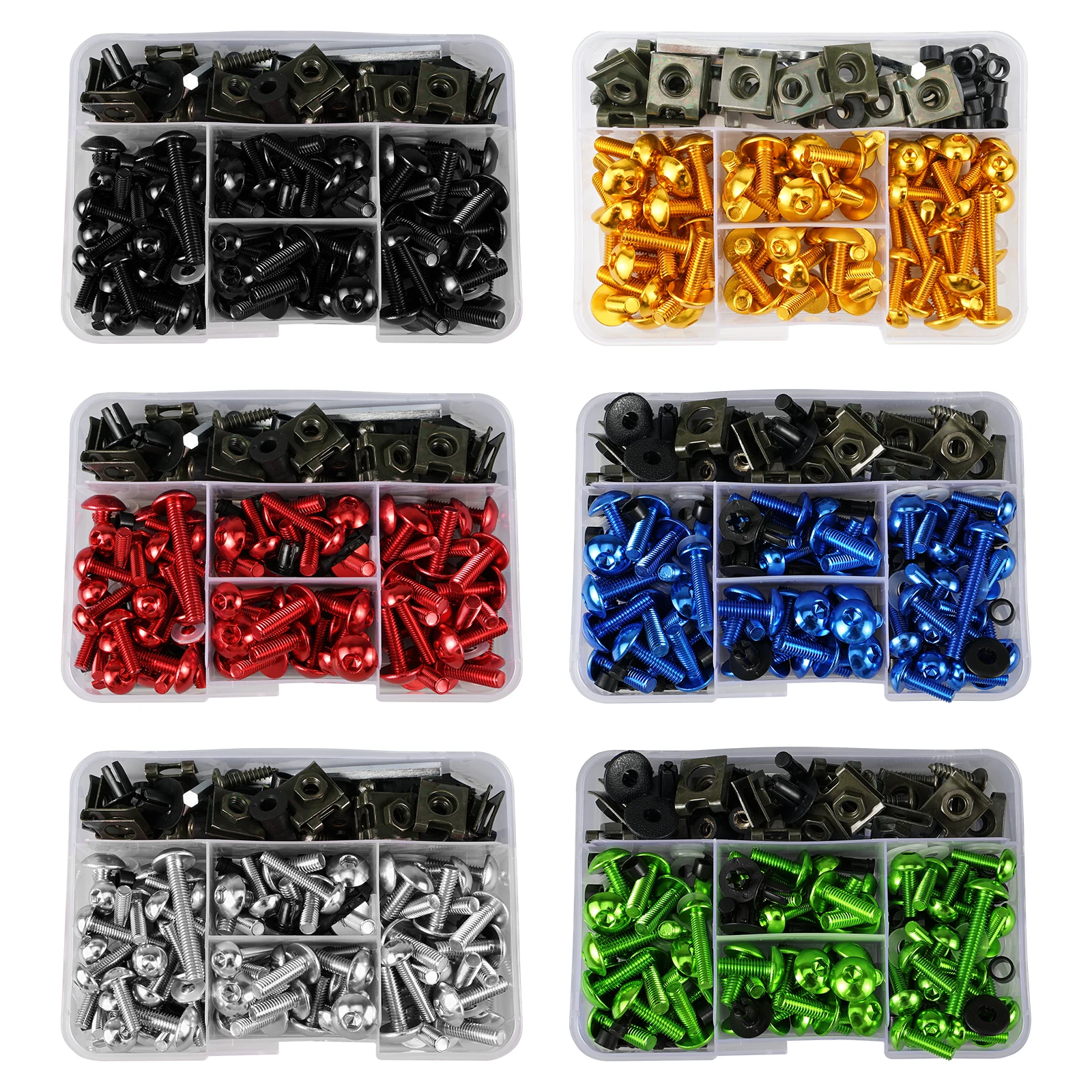 (EU-Lager) 155-teiliges Motorrad-Verkleidungsschrauben-Set für Suzuki GSXR600 GSXR750 GSXR1000 GSXR1100 GSX600F 750 1100F – Detail 1