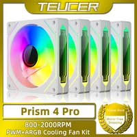 TEUCER Prism4 Pro ARGB ventilador 120mm PC caso ventilador Kit 4pin PWM CPU ventiladores de refrigeración 3pin 5v RGB 12cm ventilador de ordenador para juegos