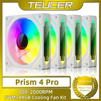 TEUCER Prism4 Pro ARGB Fan 120mm PC Case Fan Kit 4pin PWM CPU Koelventilatoren 3pin 5v RGB 12cm Gaming Computer Fan