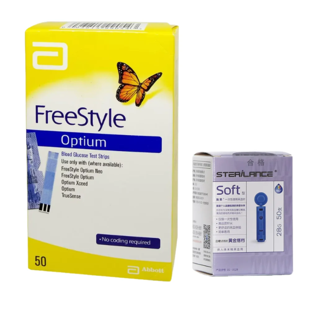 Bandelettes de test de glycémie Abbott FreeStyle Optium, sans codage requis pour FreeStyle Libre 1