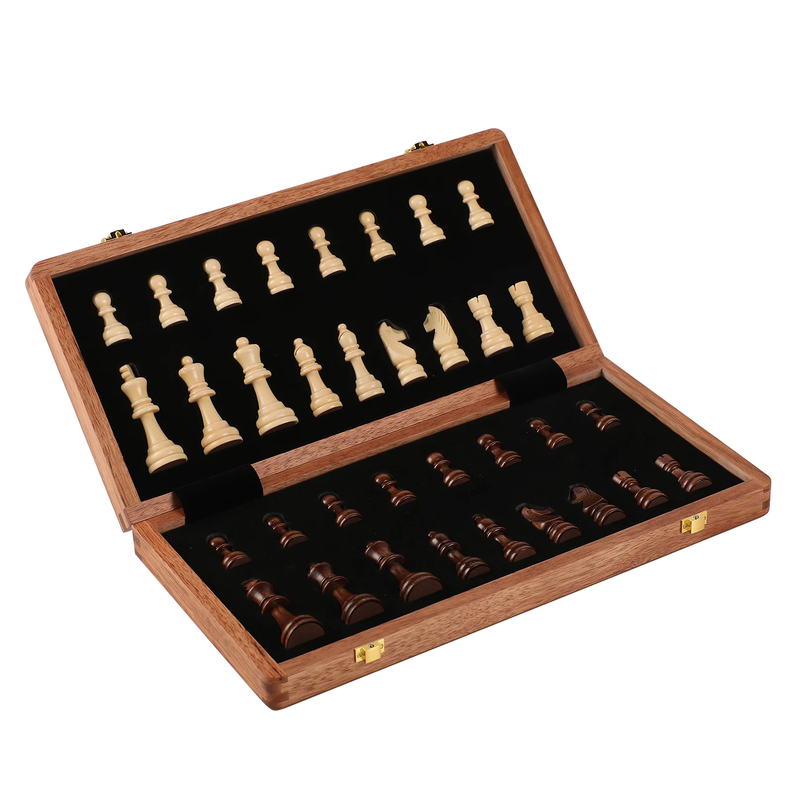 Chess Set Grade Wooden Folding Big 39cm/15.35inch Traditional Classic Handwork Solid Wood Pieces Chessboard Gift Board Game