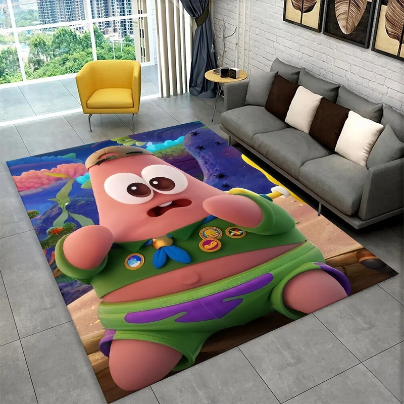 Cartoon S-SpongeBob Patrick Star Carpet Rug for Playroom Bedroom Living Room Sofa Home Decor,kid Area Rug Non-slip Floor Mat
