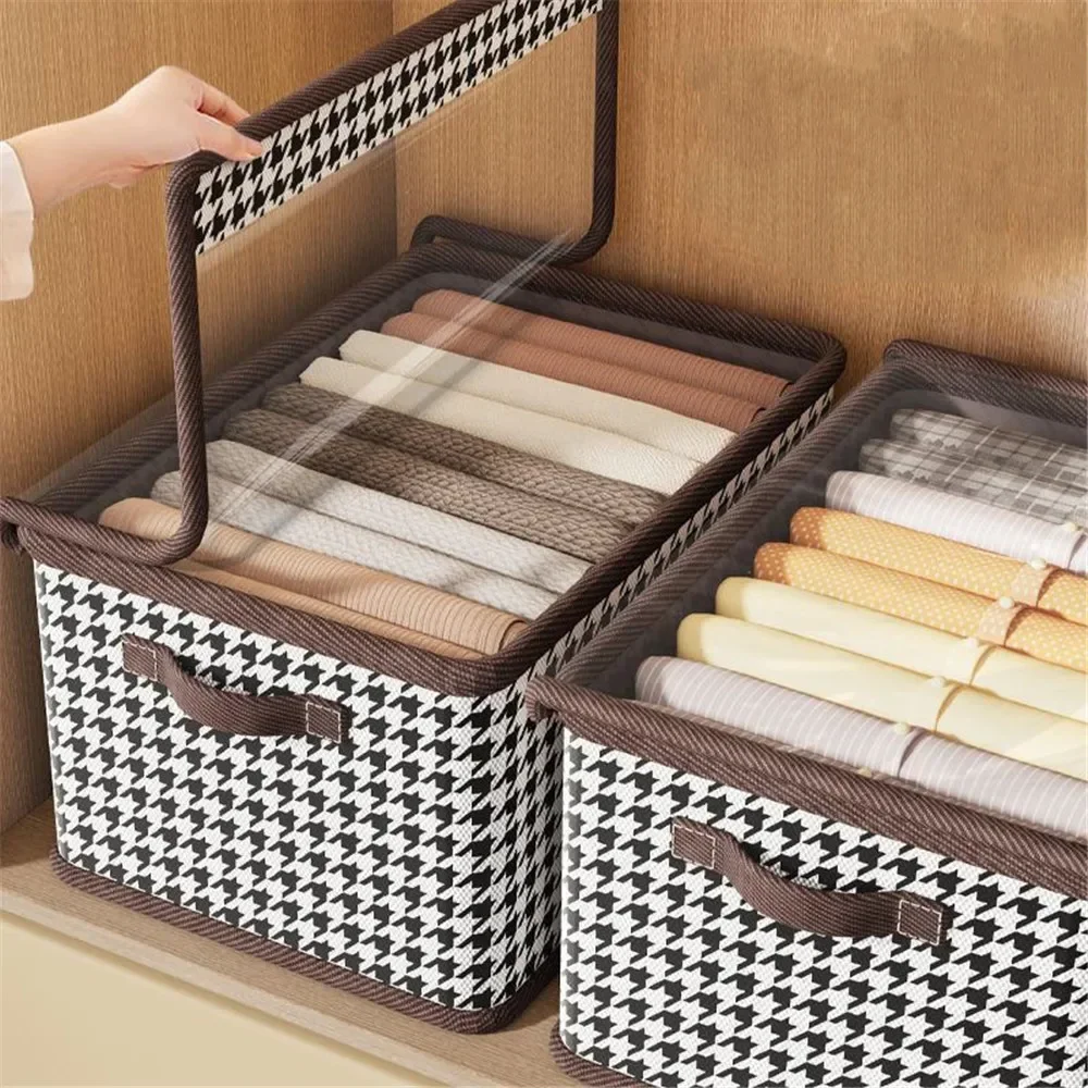 With Transparent Clothes Storage Box Drawers Lid Bedroom For Underwear Organizer T-Shirt Pants Organizer Wardrobe Storage