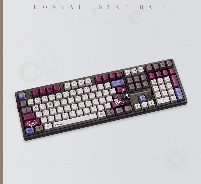 Imagem -06 - Anime Honor Kafka Teclado Mecânico Tri-mode com Fio sem Fio Bluetooth 5.0 Retroiluminação Rgb Personalizado Anime Star Rail Oficial