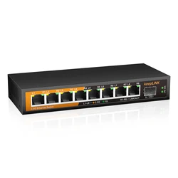 KeepLiNK 9-poorts multi-gigabit Ethernet-switch 8 x 2,5 Gb/s RJ45-poorten + 1 x 10 Gb/s SFP+-sleuf Onbeheerd Plug & Play