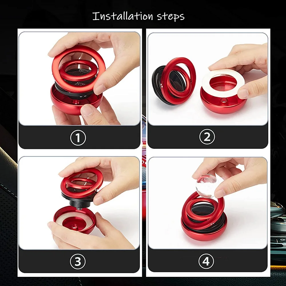 Car Air Freshener Solar Car Perfume Solar Energy Rotating Fragrance Air Fresheners Personalized Creative Car Interior Decoration