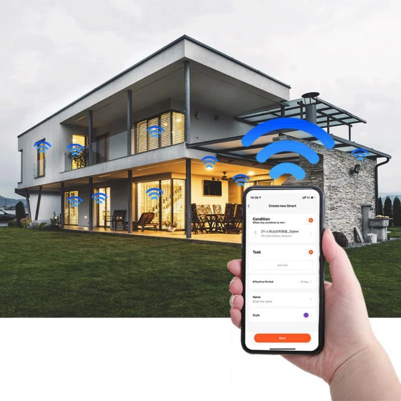 Граффити Smart Zigbee Инфракрасный детектор тела Интеллектуальный PIR-чувствитель и регулируемое время Встроенный детектор батареи