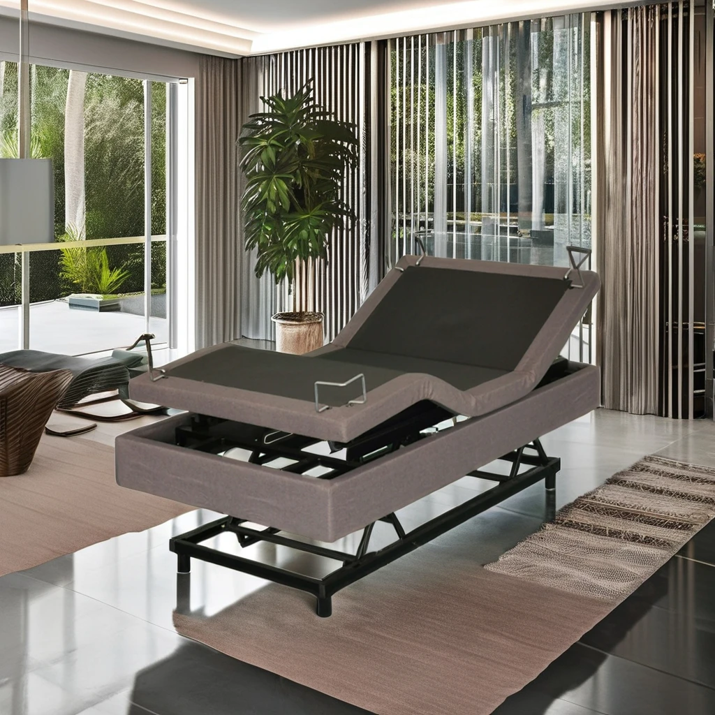 إطار سرير معدني كهربائي قابل للتعديل الأفضل مبيعًا لكبار السن، لوحة خشبية بتصميم حديث لغرفة النوم أو أثاث منزلي للفندق #3