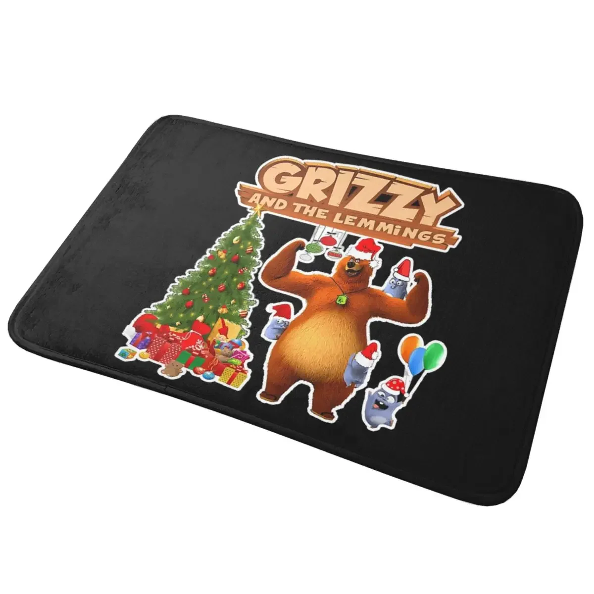 

Коврик с противоскользящим покрытием «Гриззи и лемминги», моющийся, для кухни, прихожей, гостиной, напольный коврик, подставка для ног