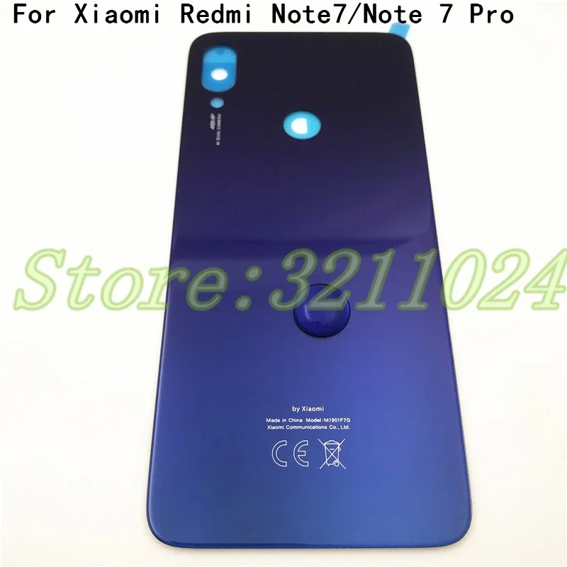 For Xiaomi Redmi Note 7 Battery Cover Back Glass Panel Rear Door Housing Case For Redmi Note 7 Pro Back Battery Cover