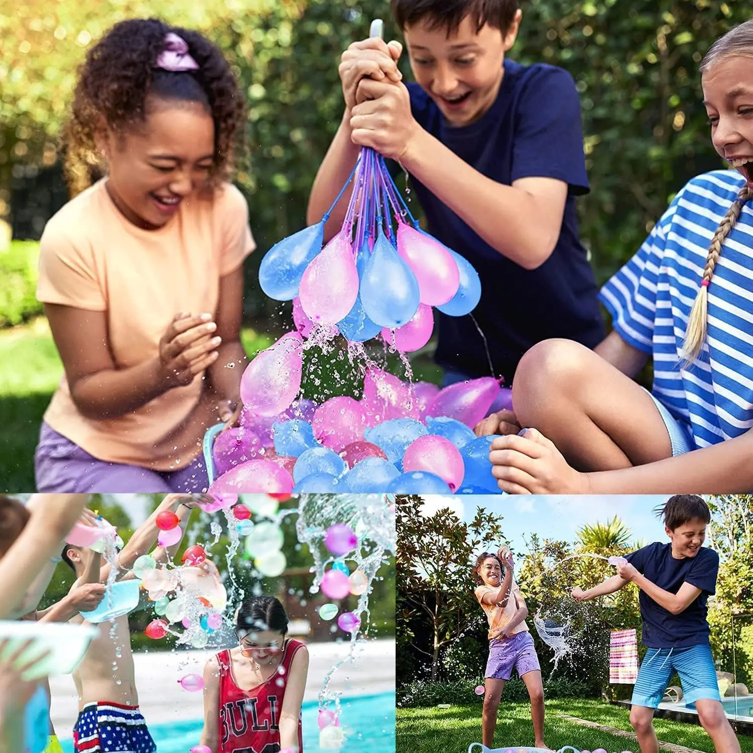 Paquete de Globos de agua con kit de recarga, globos de bomba de agua de látex, juegos de lucha, diversión de verano para niños y adultos, 2000 Uds.