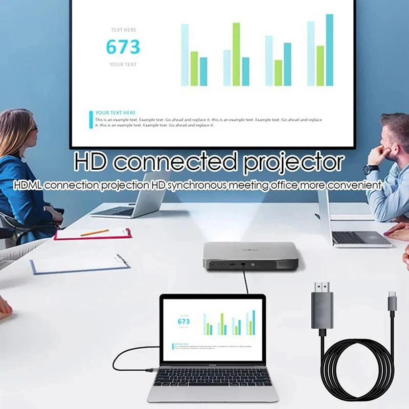 كابل USB C إلى HDMI 4K Type-C إلى HDMI 2.0 4K60 هرتز 2K120 هرتز متوافق مع Thunderbolt 4/3، لجهاز Iphone 15 MacBook HDTV Monitor PC