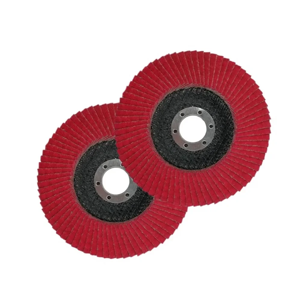 4.5 Inch Ceramic Aluminum Oxide Flap Disc Durable Red 115*22mm Abrasive Tools  for Polishing Metal,Stainless Steel,Bronze