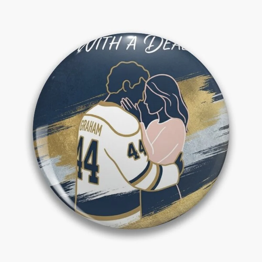 Off Campus - Garrett Graham and Hannah Wells Digital Art  Pin Holographic Star Heart Pin Brooches Laminated Button Fashion Acces