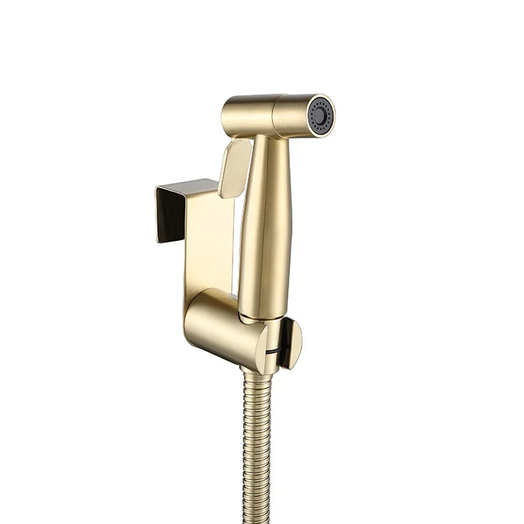 

brushed gold Handheld bidet sprayer set for toilet Stainless Steel Hand Bidet faucet for Bathroom hand sprayer shower head