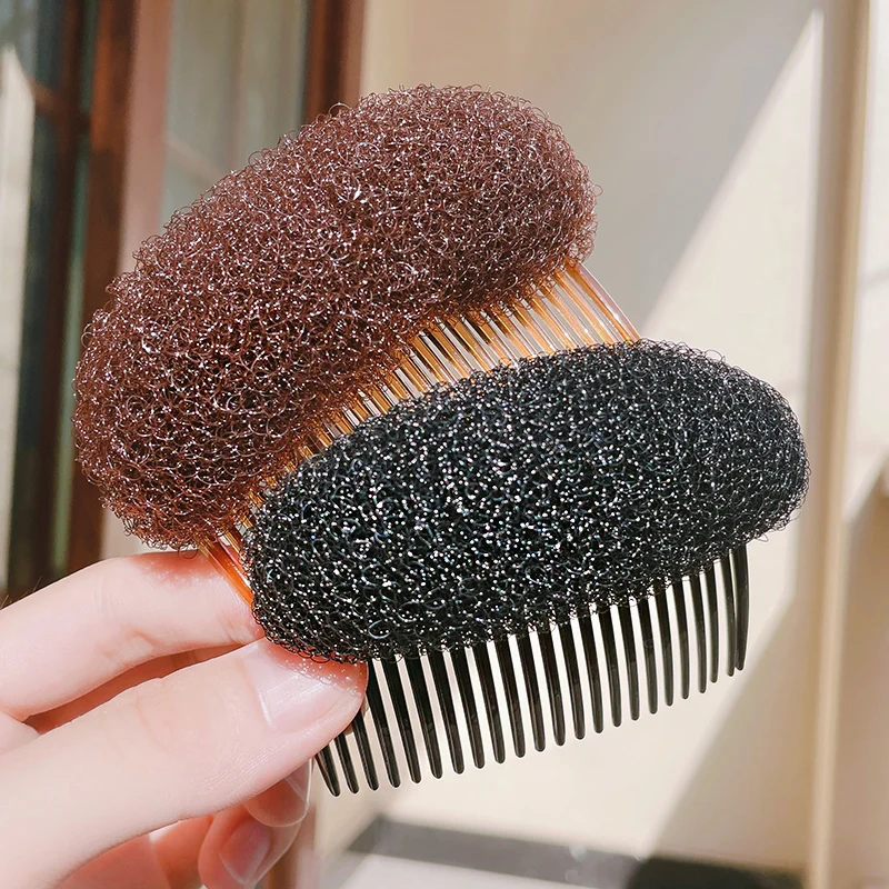 Esponja para cabelos na testa, Fluffy Puff Pad, Styling Insert Tool, Headwear, Acessórios de trança, 1 a 2pcs