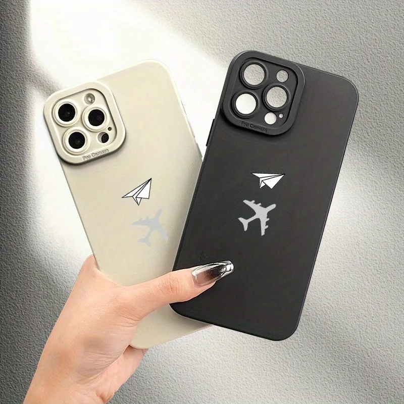 قطعة واحدة من حافظة الهاتف الورقية المطبوعة على شكل طائرة، مناسبة لهواتف iPhone 17، 16، 15، Plus، Pro، Max - يمكن استخدامها كما