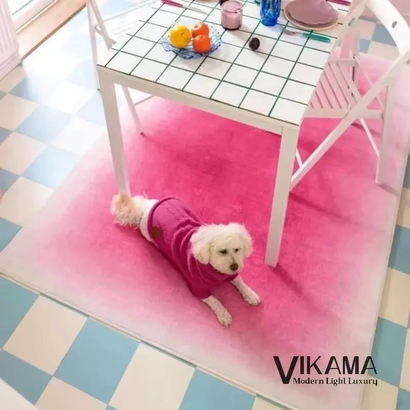 VIKAMA-alfombra de lujo con luz de color degradado, sala de estar, minimalismo, dormitorio, mesita de noche, niña, decoración creativa para el hogar