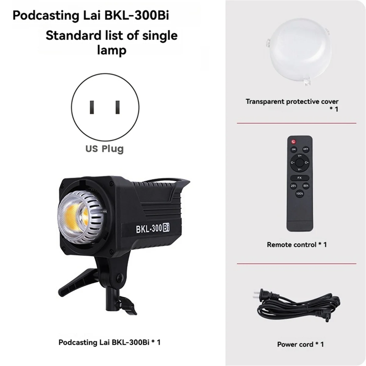 Get! 300W Bi LED Video Light, Continuous LED Lighting with 2.4G Wireless Remote for Portrait, Outdoor Photographic US Plug
