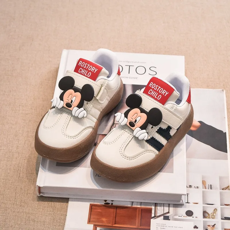 

Cartoon Children's Casual Shoes Cute Minnie Girls Sneakers Fashion Mickey Boys Sport Shoes Anti-slip Soft Sole Kids Board Shoes