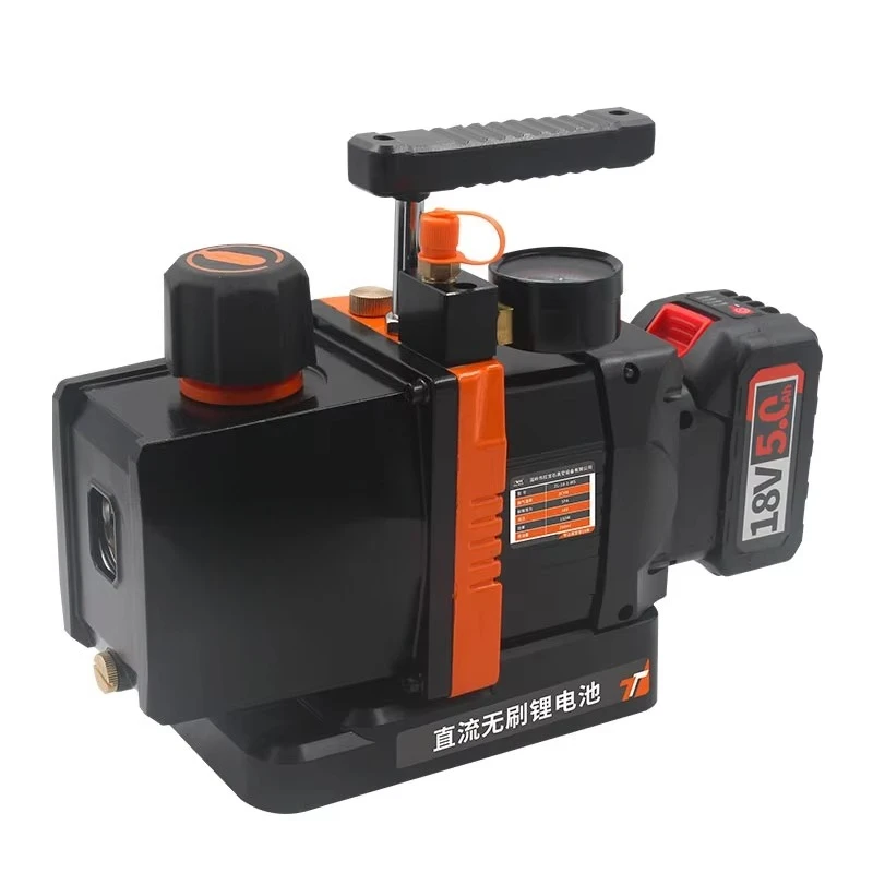 Portable 18V DC Brushless Vacuum Pump Kit with Battery, 2~ 5 CFM for Refrigeration HVAC R134a R410a Recycling