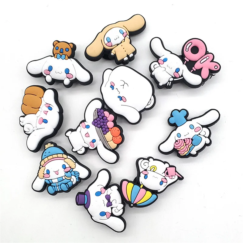 

10Pcs Sanrio Series Shoe Charms Kawaii Cinnamoroll Melody Shoe Accessories Decration DIY Sandals for Kids Gifts