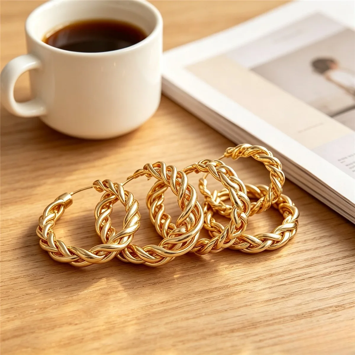 Brass Gold Plated Twisted Thread C-Shape Earring Stud Blank DIY Luxury Fashion Women Handmade Earring Jewelry Findings