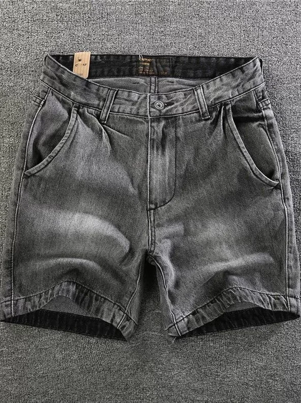 

Джинсовые лыжи из чистого хлопка в стиле ретро, тонкие прямые повседневные универсальные летние джинсы со средней посадкой на молнии, повседневная одежда