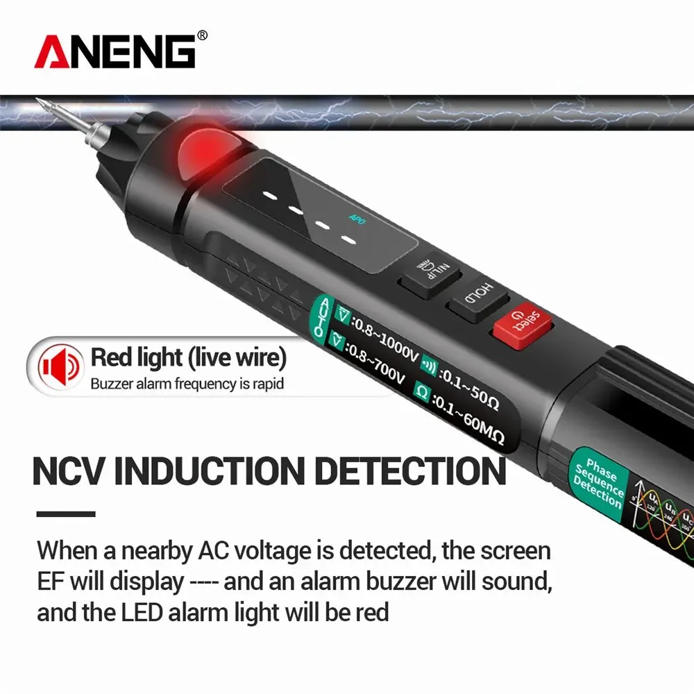 ANENG A3008 cyfrowy multimetr długopis testowy 6000 zlicza automatyczny inteligentny czujnik elektryczna klimatyzacja/napięcie prądu stałego Tester