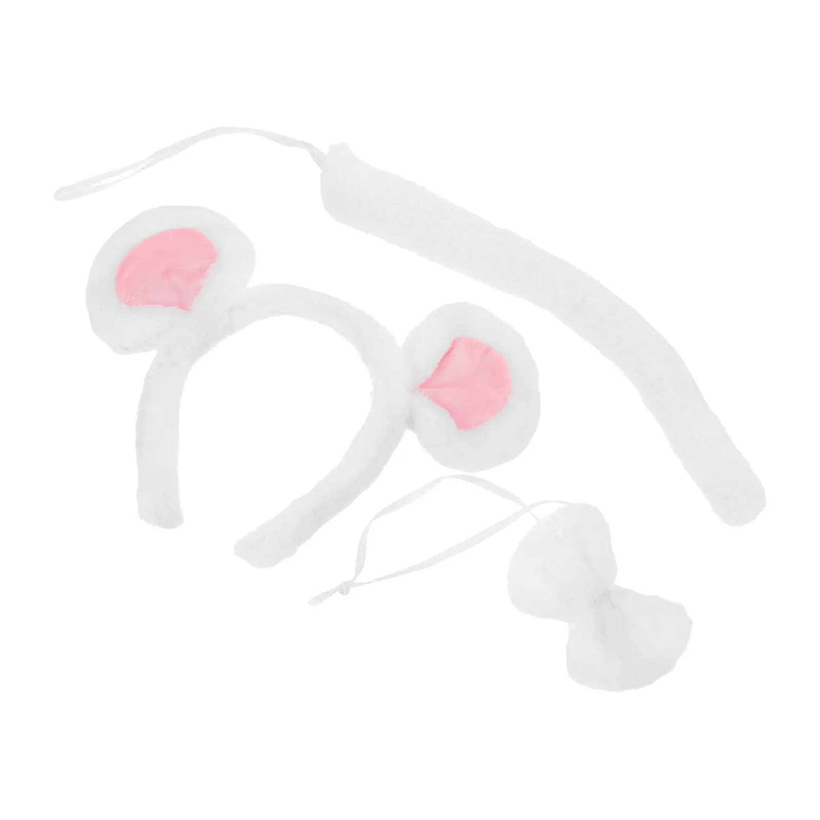 1Set Mouse Headband White Mouse Ears Soft Comfortable Lightweight Costume Accessories for Halloween Party Cosplay