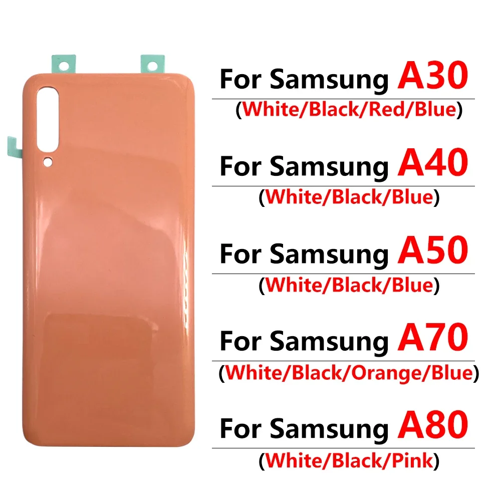 

10Pcs，Battery Back Cover Rear Door Replacement Housing with Adhesive for Samsung A20 A21 20S A30 A30S A31 A41 A40 A50 A50S A71