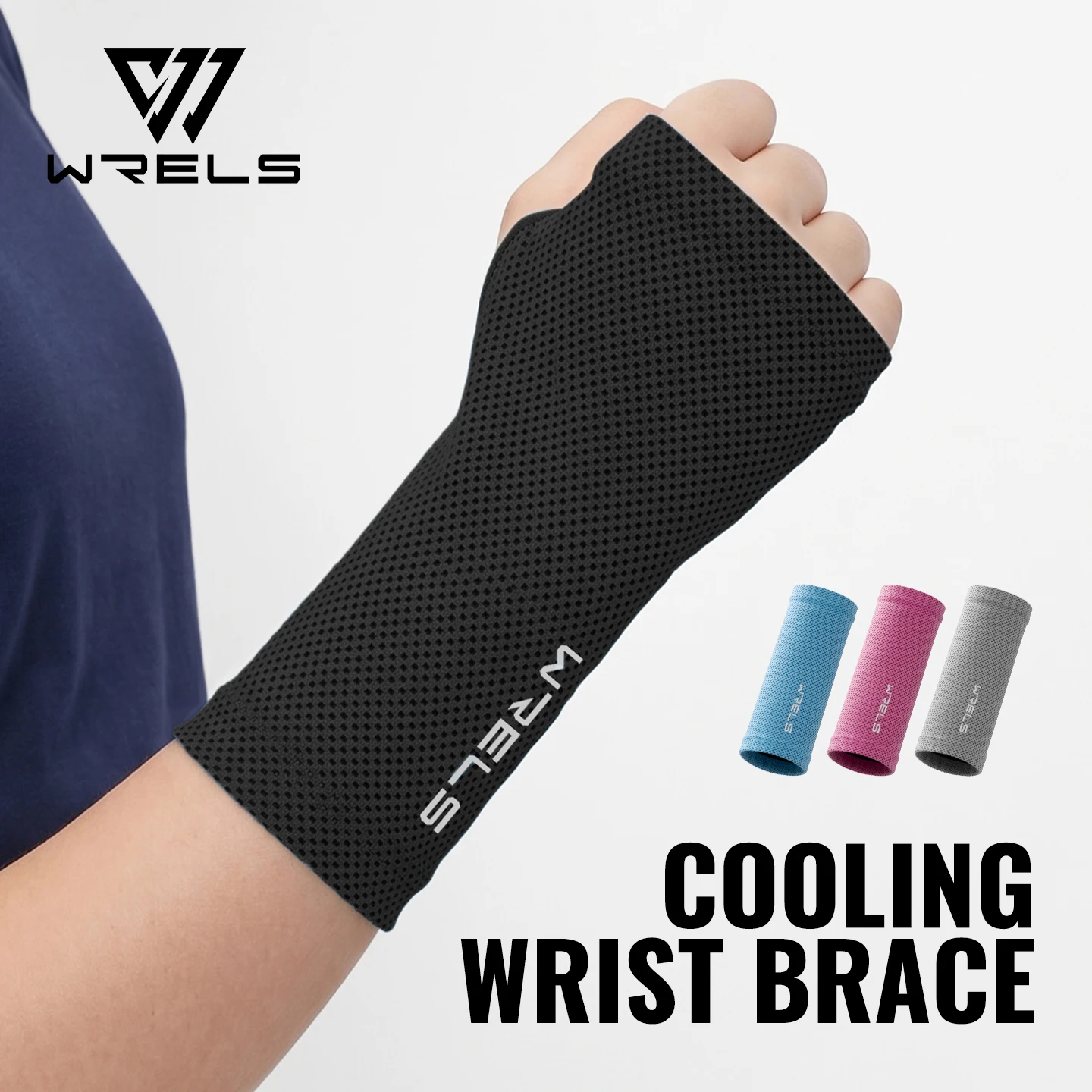 WRELS Wristband Cooling Absorbent Sweatband Breathable Quick Dry Sport Wrist Support Basketball Running Tennis Band Wrist Wrap