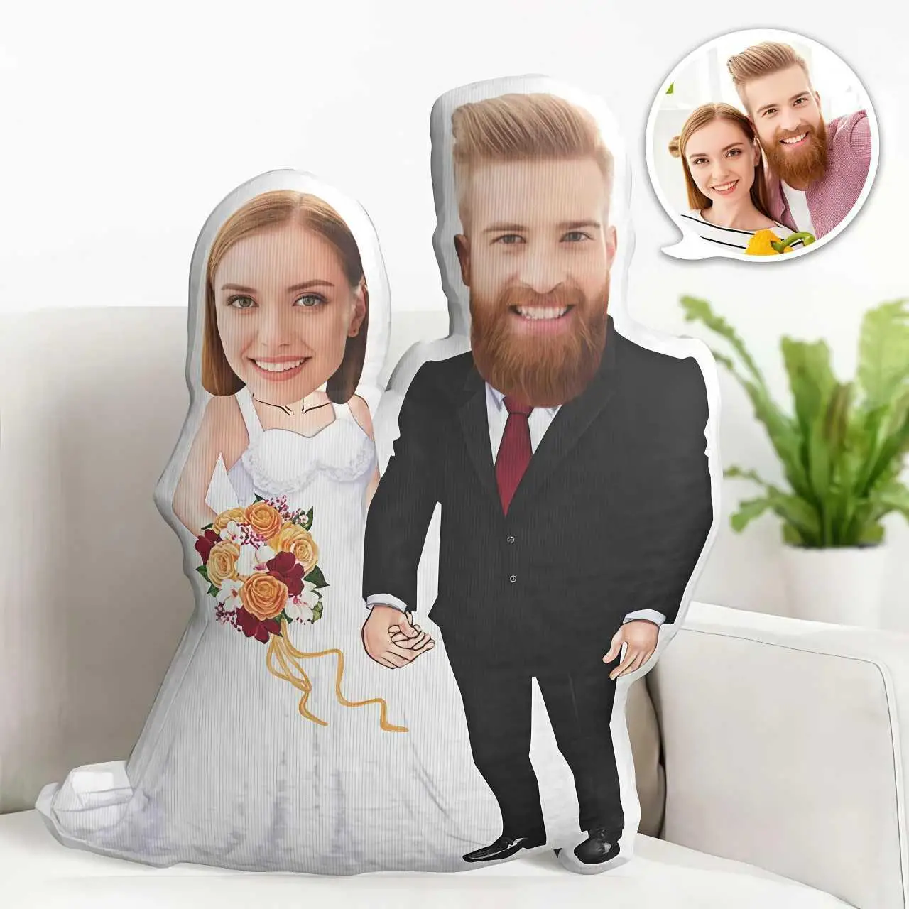 Wedding Styling Customized Photo Pillows, Portrait Pillows Tailored for Family, Friends, and Couples, Perfect Gifts and Unique