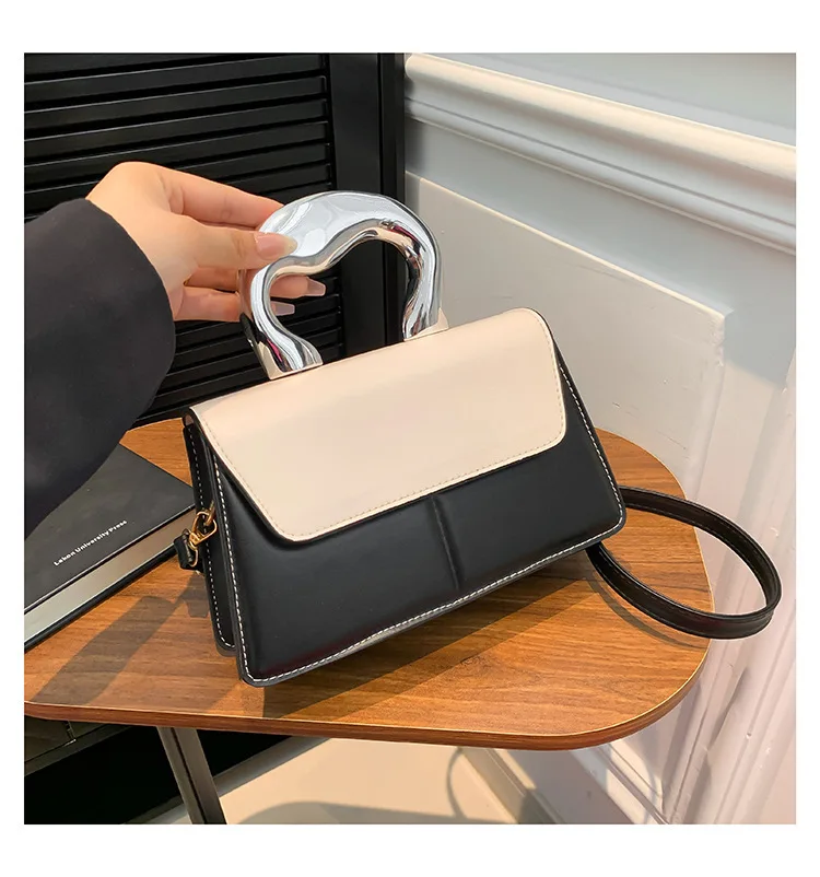 حقيبة مربعة بألوان متعددة للسيدات لعام 2025، محفظة كروس من الجلد الطبيعي متعددة الاتجاهات، حقيبة كتف صغيرة أنيقة عتيقة للمواعدة غير الرسمية #2