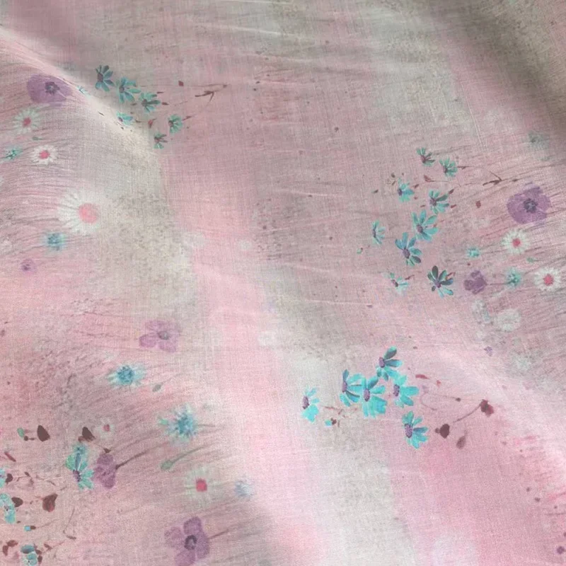 Hochwertiger, 100 % reiner Ramie-bedruckter Kleiderrobe, Sommer, leichte DIY-Handnähte, Stoffe und Textilstoff, Sommerstoff