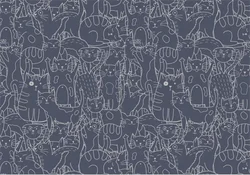 Custom Environmental protection modern line character abstract children's room room cat cute pet shop wallpaper for wall paper