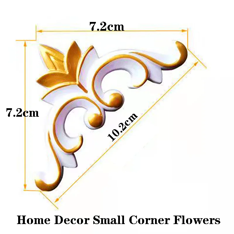 

European-style furniture accessories corner flower decals soft plaster line blister flower embossed flower background wall corne