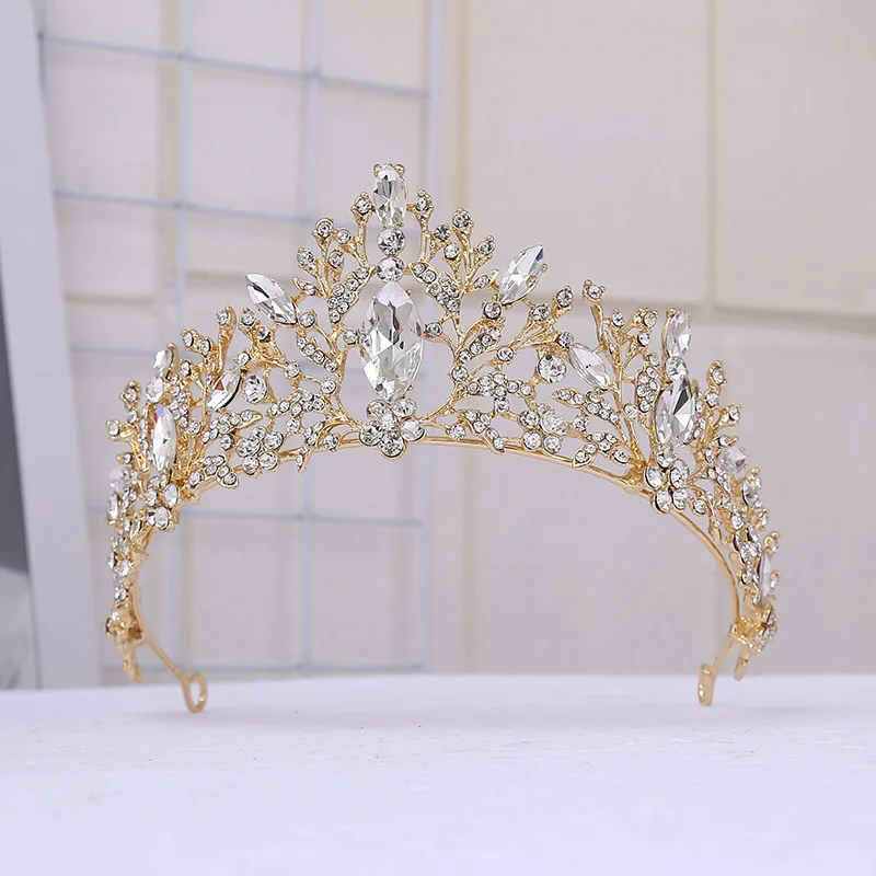 Tiara Colorful Rhinestone Queen Crown Bridal Wedding Birthday Headband Hair Accessory One Size view 6