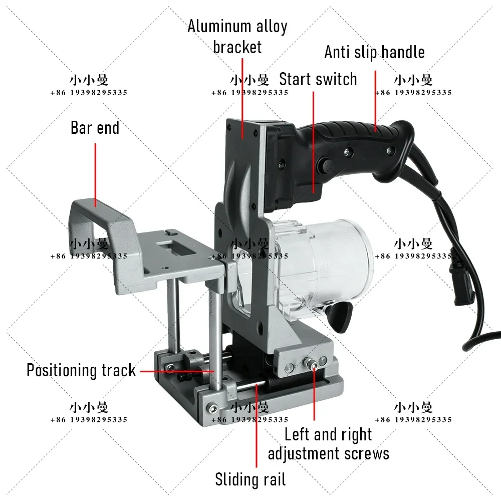 2 in 1 Mini Grooving Machine Rack Woodworking Slot Locator Punch Holder Portable Trimmer Milling Machine Positioning Racks