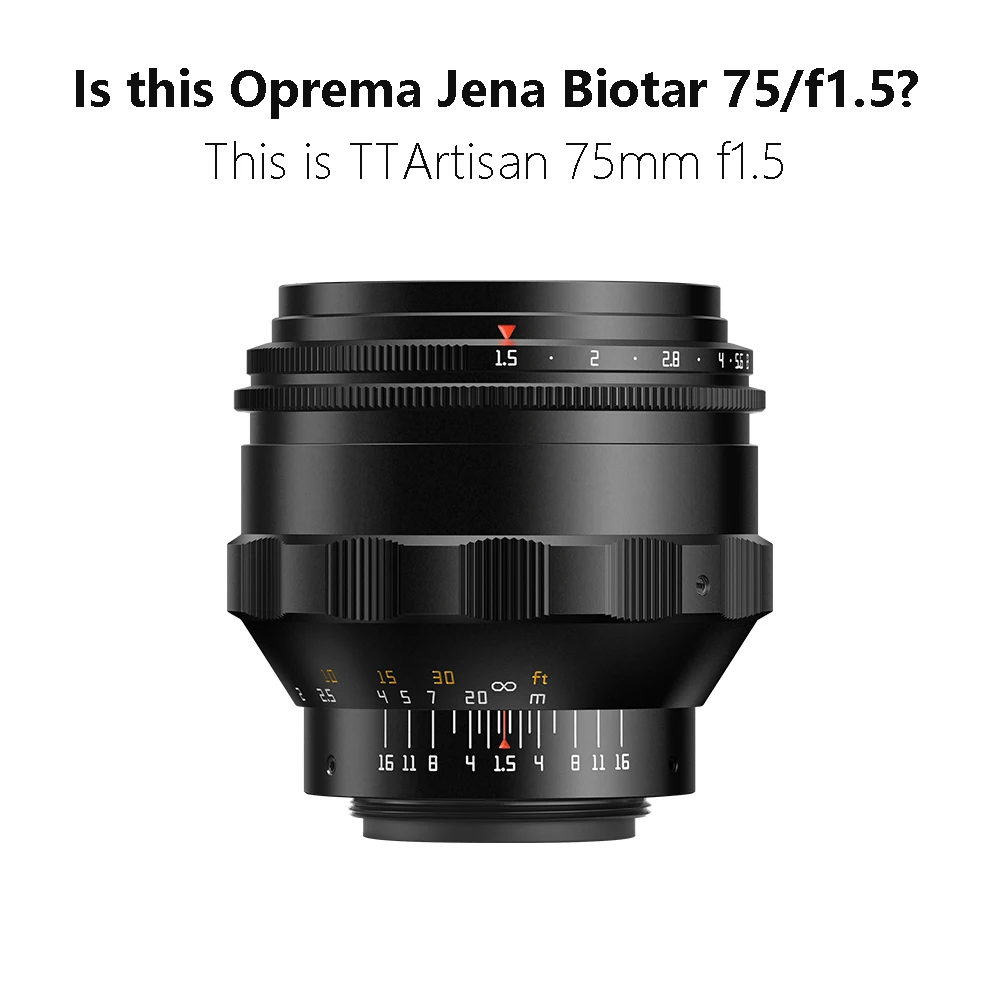 TTArtisan MF 75mm F1.5 Full Frame Lens M42 Mount SWIRLY BOKEN MAGIC Lens for Sony Nikon Canon RF EF L Mount HASSELBLAD XCD