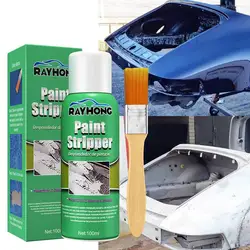 100ml Car Wheel Paint Remover With Brush Non-trace Clean Scraping Paint Metal Surface Peeling Paint Effective Care Cleaning Tool