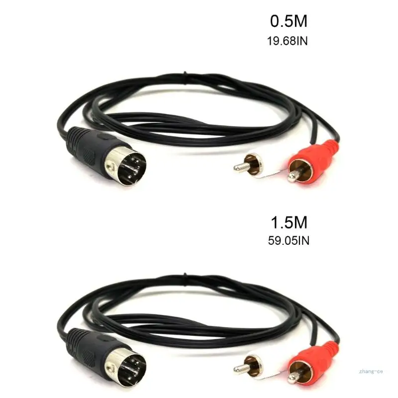 M5TD 5P DIN na 2 RCA męski kabel adapterowy kable audio-wideo konwerter linii audio-wideo